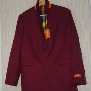 Tallia burgundy sport patches elbow solid blazer Boy Size 18R Size 18R